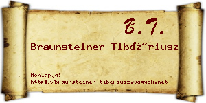 Braunsteiner Tibériusz névjegykártya